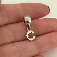 IBB Designer Vintage 925 Sterling Silver Letter C Initial Dangle Bead Charm