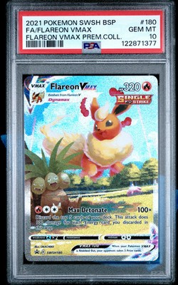 PSA 10 - Flareon VMAX SWSH180 Premium Collection - Pokemon | eBay