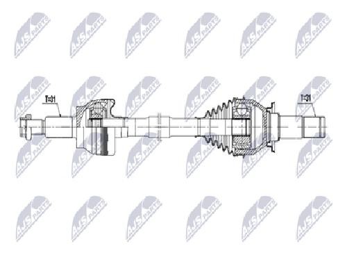 NTY Drive Shaft NPW-JG-012 For Jaguar, Rear Axle Right Side 850 mm