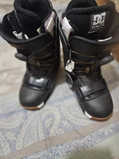 DC Mora Focus Double Boa White Liner Women's Black Snowboard Boots Size US 6.0