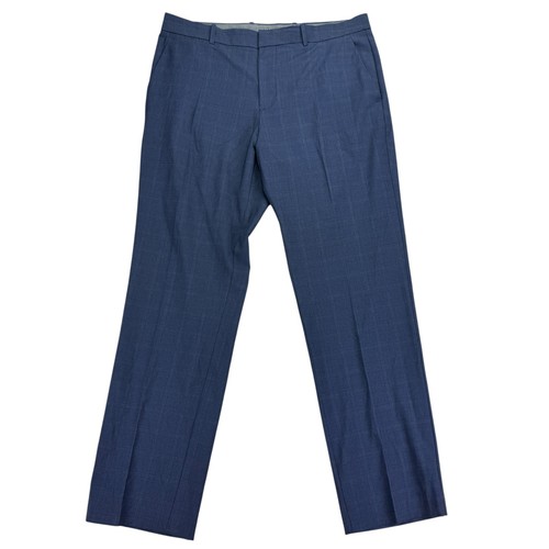 Perry Ellis moderne Passform Stretch karierte Anzughose für Herren dunkelblau 36 x 32