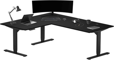 Stand up Height Adjustable Electric Standing Desk - L Shaped 60'' X 72'' Corner Co