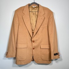 Vintage Hunt Valley 100 Camel Hair Blazer USA Made Men  s 44R Tan Sport Coat