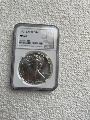 1991 American Silver Eagle Coin - NGC MS69