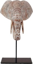 Elephant Head Statue White-Brown Home Decor Sculpture Figurine
