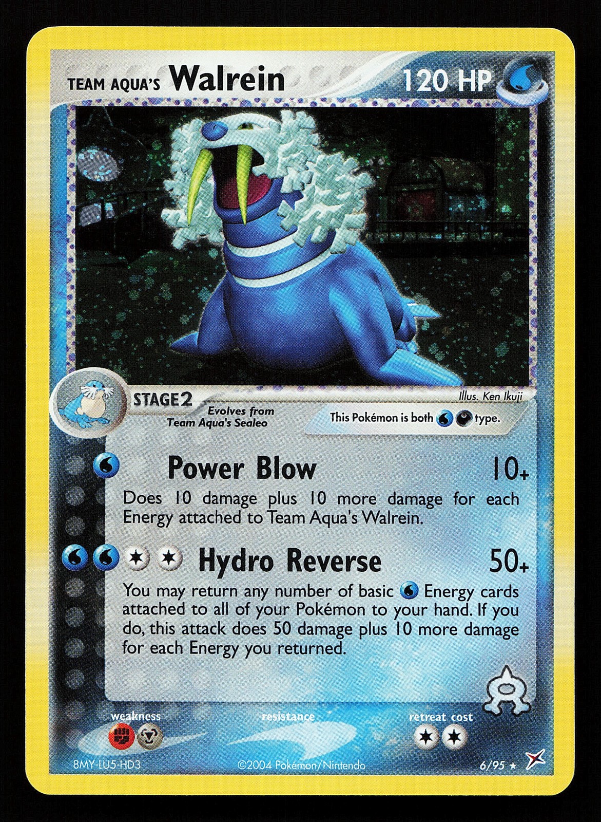 Team Aqua's Walrein 6/95 Holo Team Magma vs Team Aqua Pokémon Card