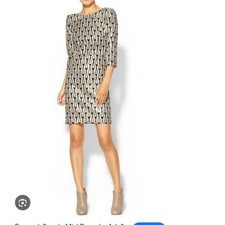 ark & co sequin mini dress peacock feather pattern 3/4 sleeve