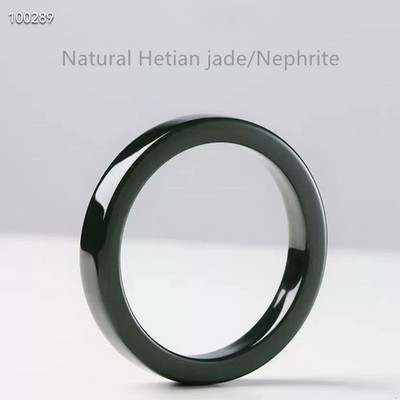 Certificate Hetian Jade Bangle black green nephrite bangles 55 56 58 59 60-62mm