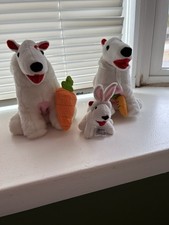 Target Bullseye Dog Plush Lot Of 3 Stuffed Animal dressed as Bunnies