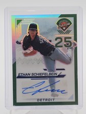 ETHAN SCHIEFELBEIN 2025 PANINI PROSPECT EDITION ROOKIE AUTO GREEN PRIZM RC Q5677