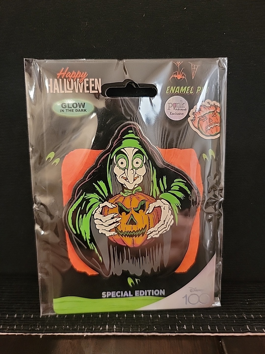 Disney Pink A La Mode Glow In The Dark Old Hag 3” Halloween 2023 Pin LE 300