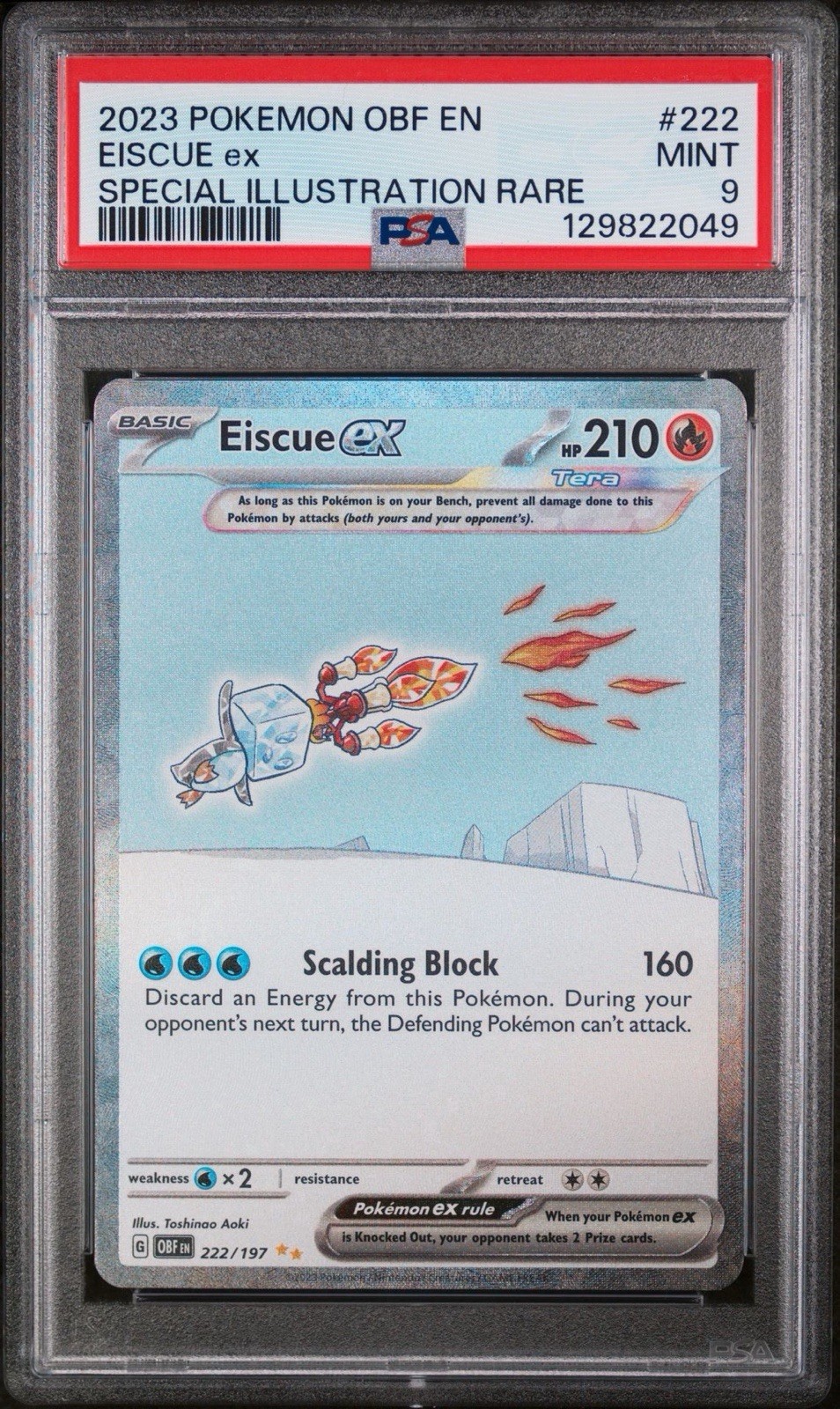 2023 POKEMON OBF EN-OBSIDIAN FLAMES SPECIAL ILLUSTRATION RARE EISCUE EX PSA 9