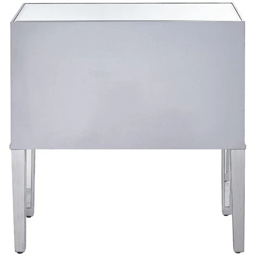 Elegant Decor Reflexion 2 Drawer 34" Mirrored Nightstand in Antique Silver - Picture 6 of 11