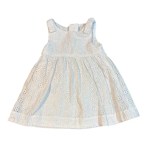 Abito Kate Spade bambina bambina occhielli pizzo tg 12M bianco senza maniche foderato C12