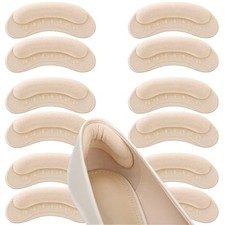 6 Pairs Heel Cushion Pads for Loose Shoes   Shoe Heel Grips Inserts for Beige