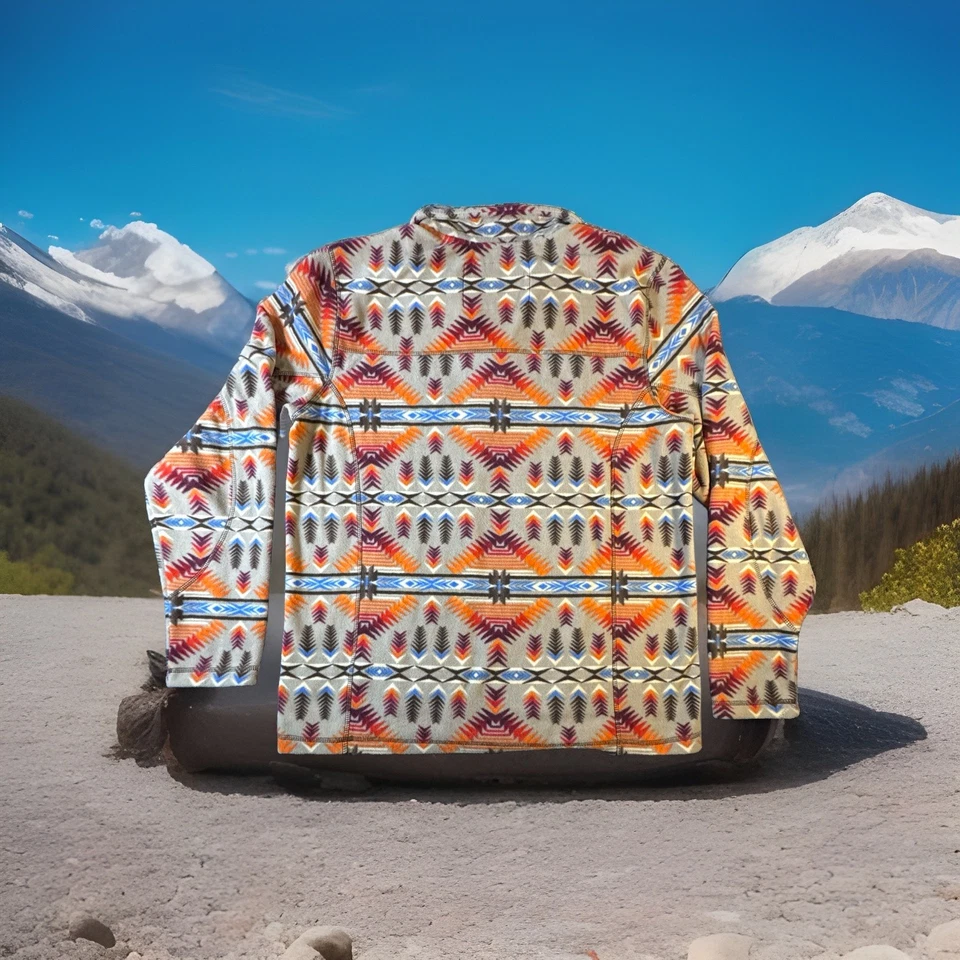 Pullover Western Powder River Outfitters Panhandle polar talla XL cuarto azteca cremallera Foto 2 de 4