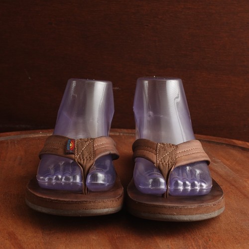 Sandalias Arco Iris Para Mujer Talla M 6.5-7.5 Cuero Marrón Tanga Zapatos Sin Cordones Playa LEER - Imagen 3 de 14
