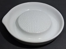 Rare Vintage FIC Ceramic Lemon Zester Garlic Grinder Grater w/ Moat & Spout