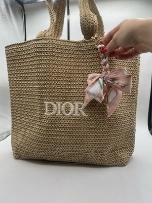 2025 Limited Edition Christian Dior Rattan Beige Tote Bag Raffia