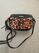 Lipsy London Leapord Print Shoulder Bag With Tassleand Hidden Pocket On Front