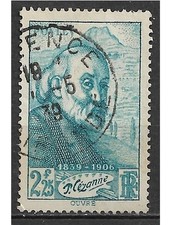 Timbre FRANCE YT 421 MI 439 Paul CEZANNE bleu 1939 &