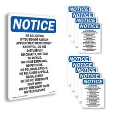 No Soliciting If You Do Not Have OSHA Notice Sign Metal, Decal - 5 or 10 Pack