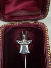 Krawattennadel Reversnadel Silber 925 Kaninchen im Hut Herrenschmuck Zauber