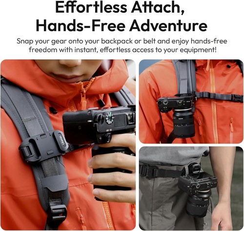 Camera Backpack Strap Clip,W Plate Quick Release System, Compatible W Uka QR Pla - Picture 3 of 11