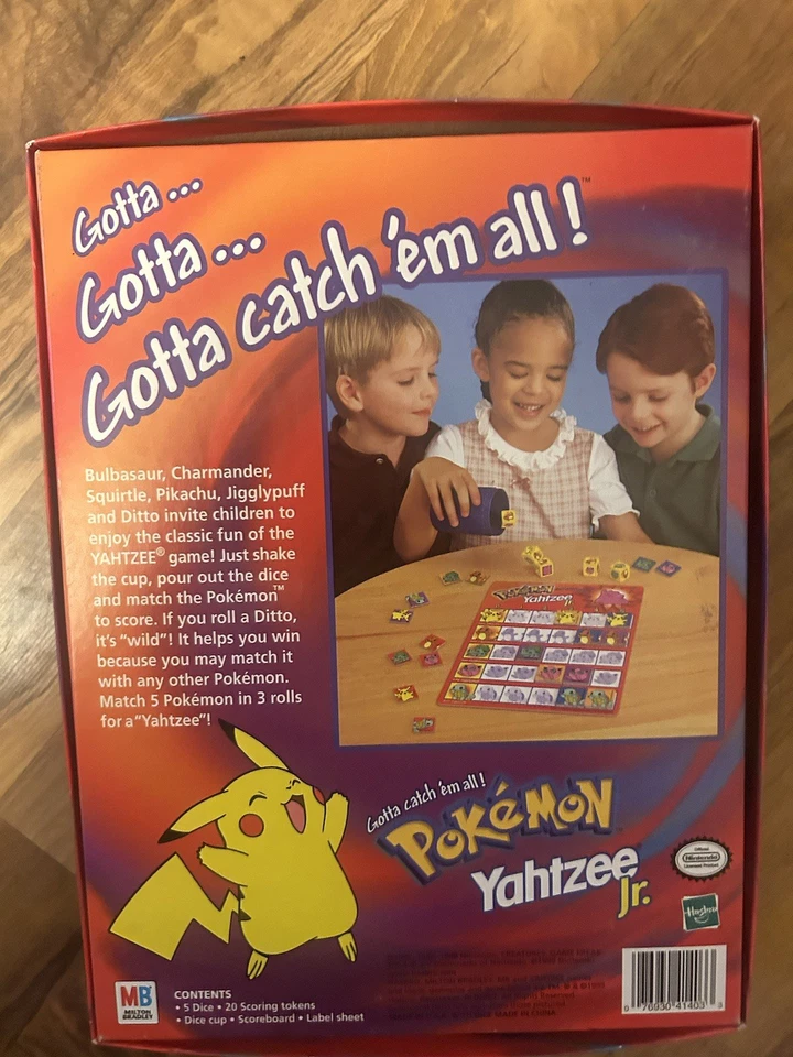 Juego de Mesa Pokemon Yahtzee Jr. - Milton Bradley - De Colección 1999 - Completo Foto 2 de 2