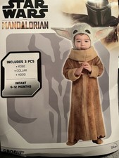 Star Wars Costume Infants 6 - 12 Months The Mandalorian Grogu 3 Piece Party New