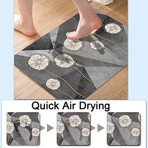 Bath Mat Rug,Modern rhomboid flower artNon 16×24Inch Modern Rhomboid Flower Art - Zdjęcie 5 z 8
