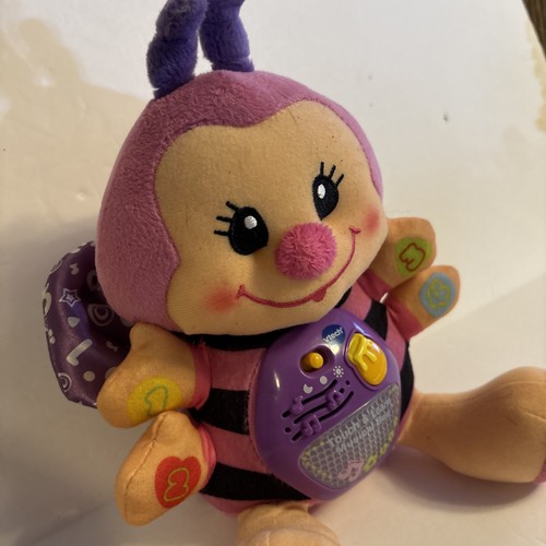 VTech Touch and Learn Musical Bee Pink Plush Crib Baby Toy TESTED, WORKING - Picture 2 of 4
