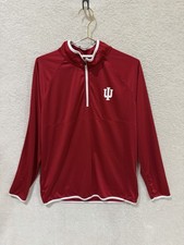 Indiana University Hoosiers 1/4 Zip Pullover Shirt Long Sleeve IU Red Mens Large