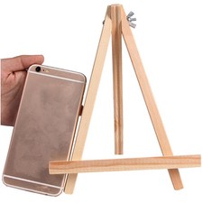 Beige Mini Wooden Triangle Frame Easel Reusable Photo and Painting Display