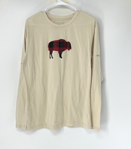 Columbia Plaid bison long sleeve Cream pajama top large Top Sleepwear Men’s