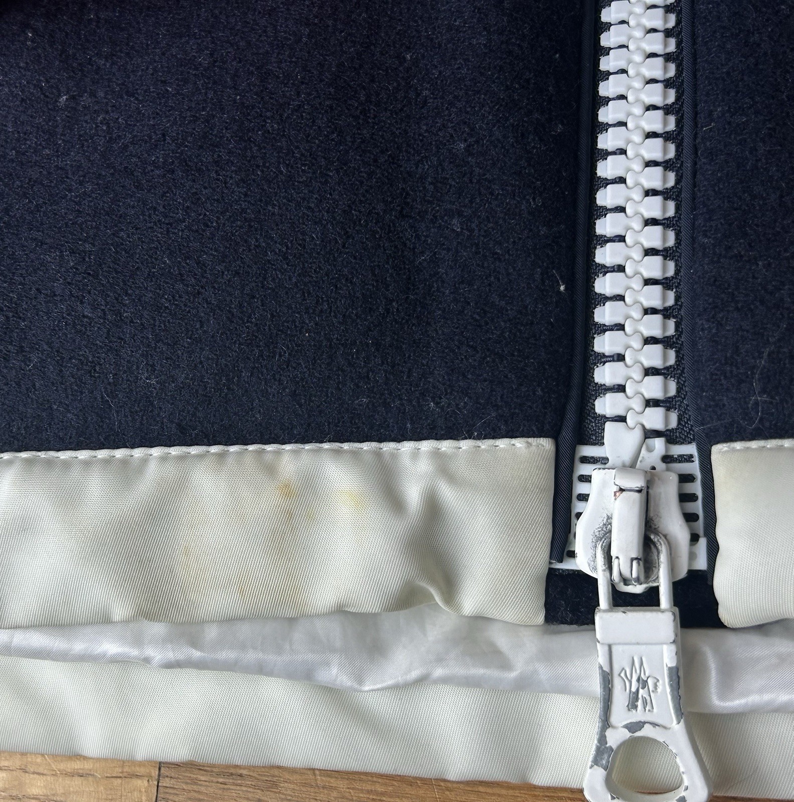 MONCLER Grenoble Jeremie Giubbotto Women's Down Wool Jacket Navy Size 36 thumbnail 8