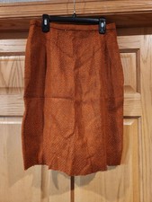 Women's Orange And Green Tweed Pencil Skirt Size Small