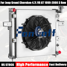 Fits Jeep Grand Cherokee 4.7l V8 At 1999-2000 3 Row Aluminum Radiator Shroud Fan
