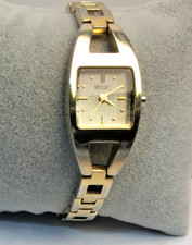 Relic By Fossil Ladies Square Dial Gold Tone Bracelet Dress Watch ZR335 Working