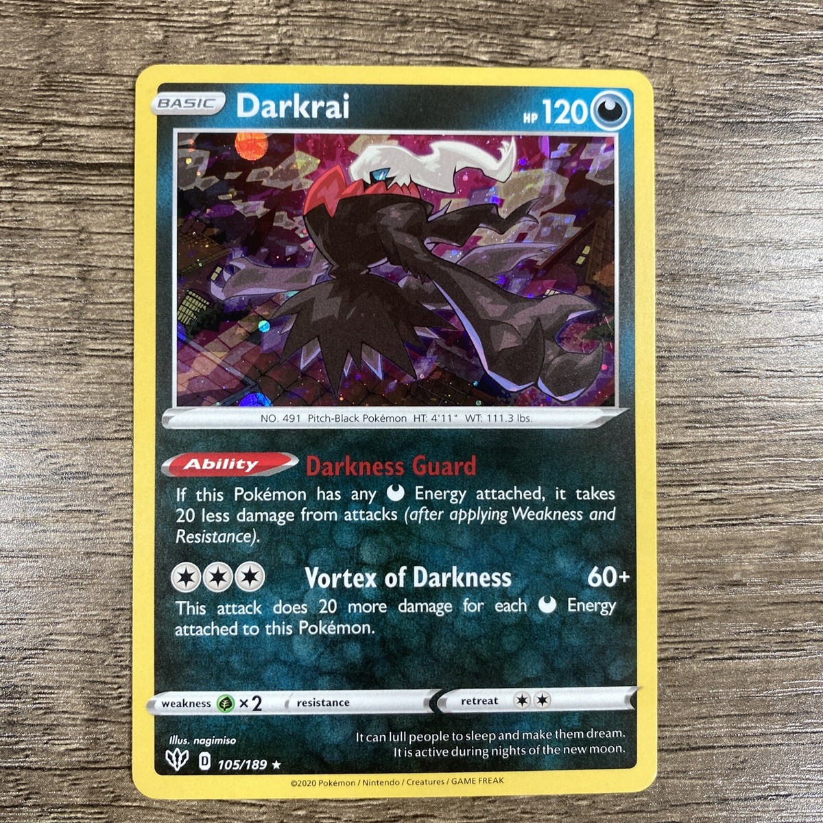 DARK AND DARKER 限定タンカード Darkrai 105/189 Rare Cosmo Holo Tin Promo Card Darkness Ablaze