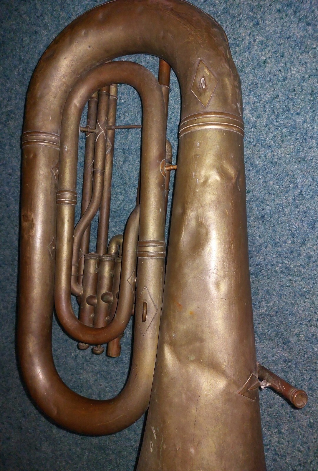 Excelsior Tuba Antique William Frank ? Euphonium Brass Instrument eBay