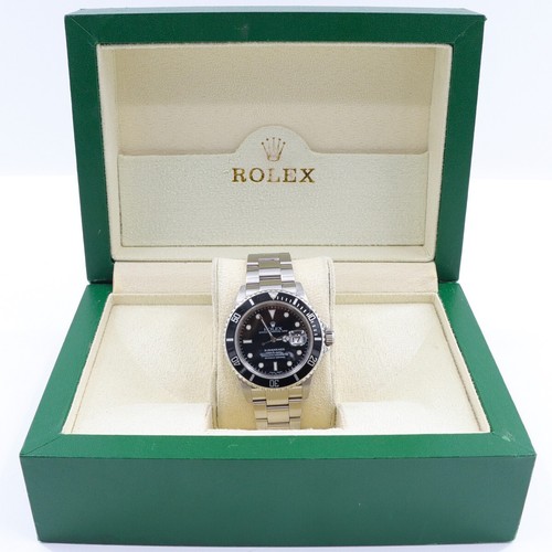 ROLEX SUBMARINER OYSTER PERPETUAL DATEJUST 16610T 40MM BLACK DIAL MENS WATCH