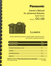 Panasonic Lumix DC-G9 Camera USER OWNER'S MANUAL