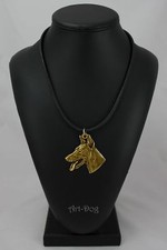 Doberman type 2 - gold plated necklace with image of a purebred dog, Art Dog USA
