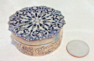 English Sterling Silver Pierced & Repousse Box / Potpourri or Lavender Pot