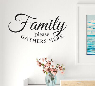 Vinyl Wall Decal Family Kitchen Gather Here Stickers 22.5 in x 11.5 in gz293