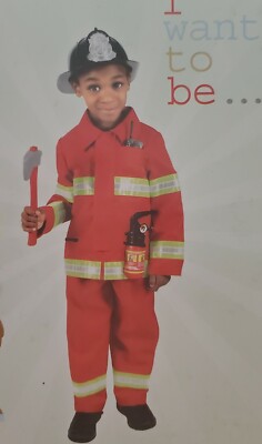 I want to be... Boy Costume Carnival American Firefighter Size L 