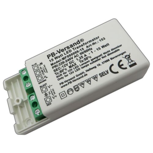 LED Trafo 12V DC 0,5 - 15 Watt Netzteil Treiber Transformator Driver Lampen - Bild 6 von 6