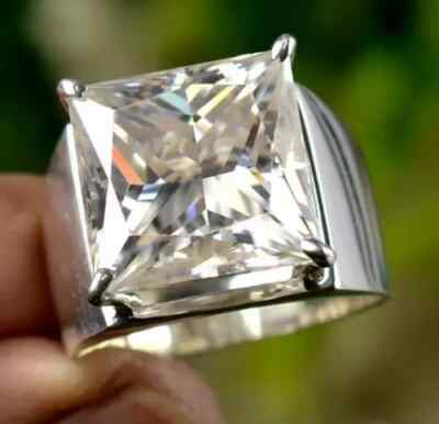 #ad RARE 12.00 Ct Certified Off White Treated Diamond Solitaire Ring In 925 Silver $259.99