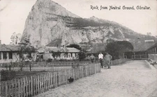 Rock of Gibraltar Rosia Bay British Colony Naval Base Harbor Vtg Postcard H29
